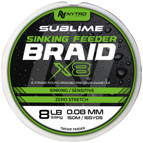 Nytro Sublime X8 Sinking Feeder Braid Gevlochten Lijn 150m