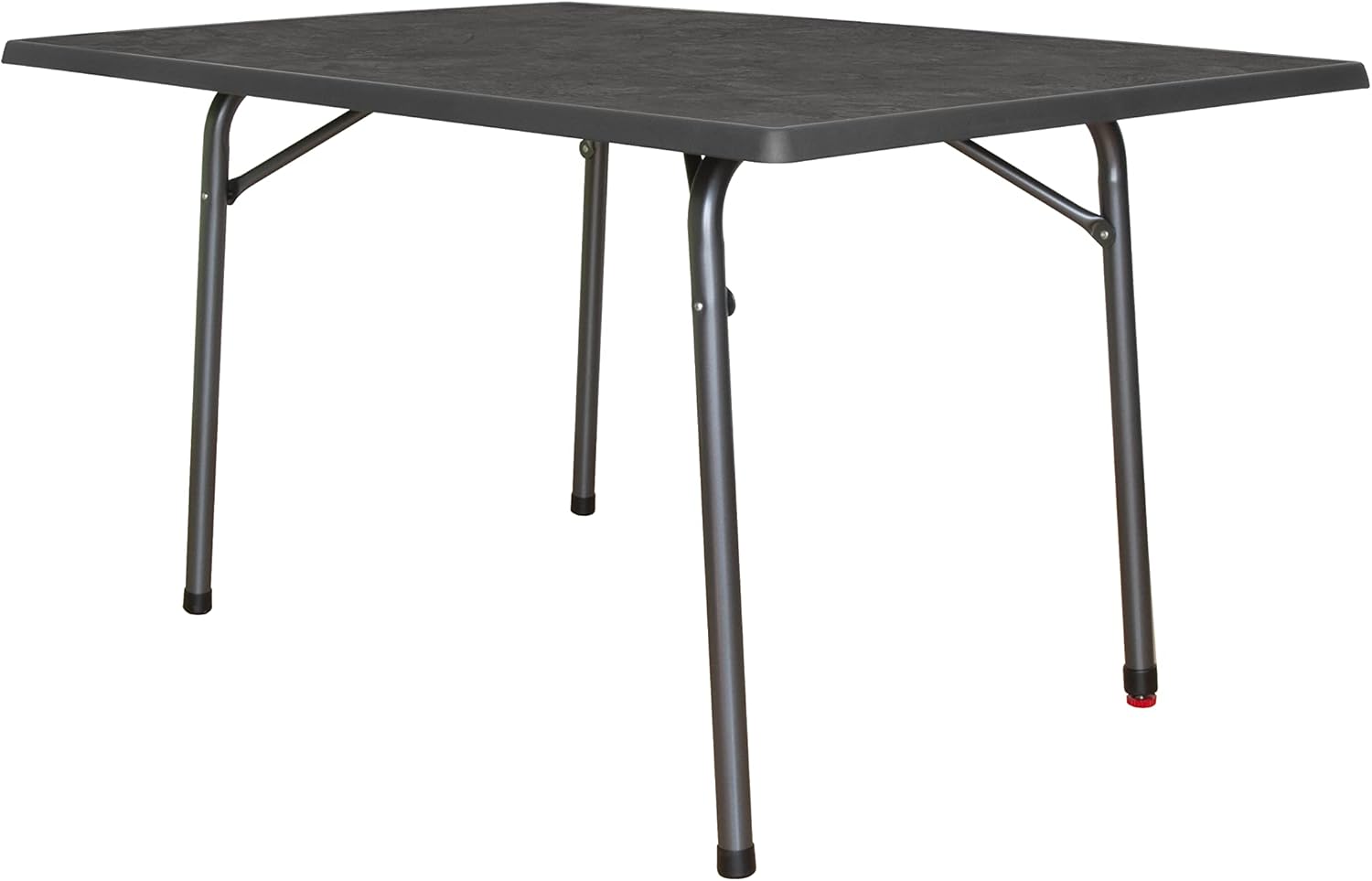 MFG Garten-Klapptisch 132x90 cm, Gartentisch | Wetterfest | Platzsparend klappbar | mit Niveauausgleich | Montagefrei | Gestell: anthrazit, Plattendekor: Schiefer