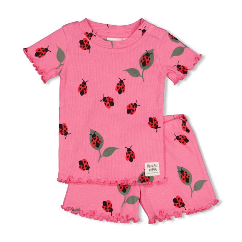 Feetje shortjama Lily Ladybug - Premium Summerwear, roze