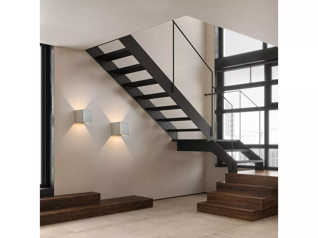 NETTLIFE Set de 4 Lampes Murales LED Ext, Blanc Chaud IP65, Anthracite, pour Maison, Cage d’Escalier