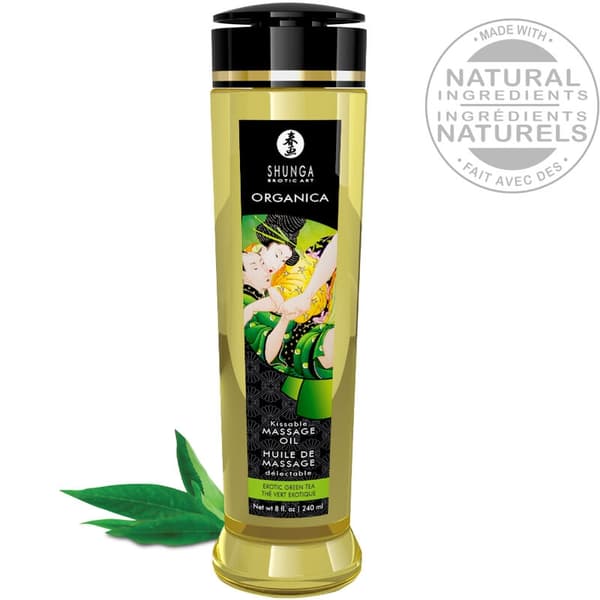 Shunga - Økologisk massasjeolje Grønn te 240 Ml