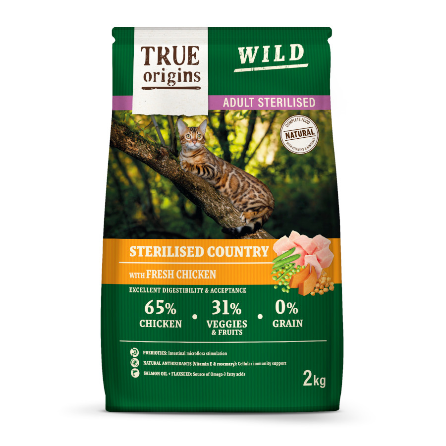 Ração para Gatos Adultos True Origins com Frango Selvagem Esterilizado