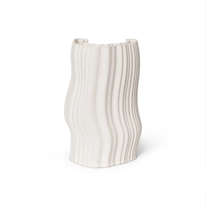 Ferm Living - Moire Vase, H 30 cm, off-white