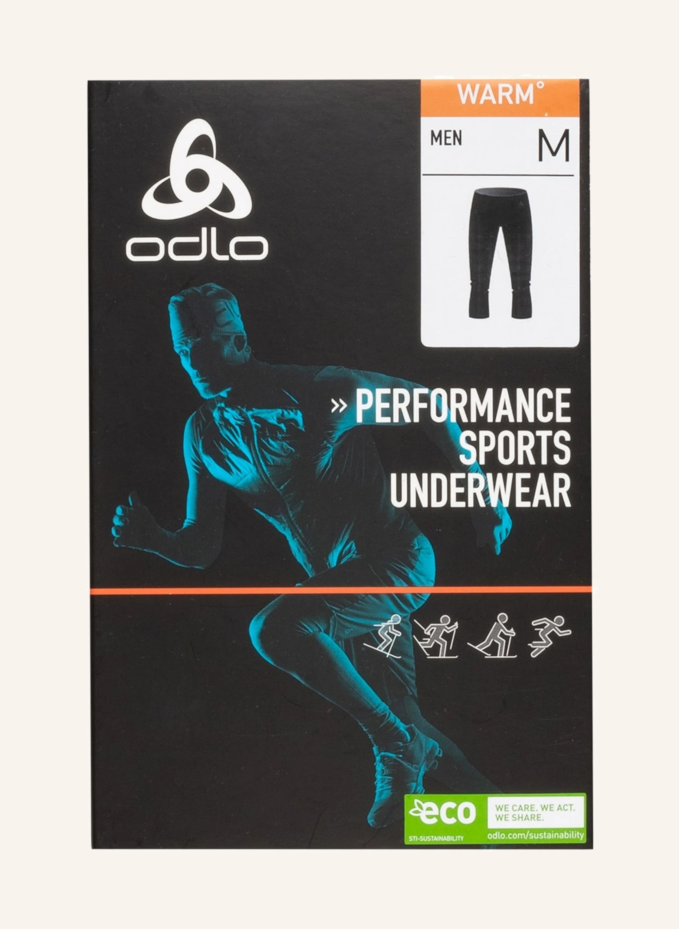 odlo Funktionswäsche-Hose PERFORMANCE WARM ECO mit verkürzter Beinlänge