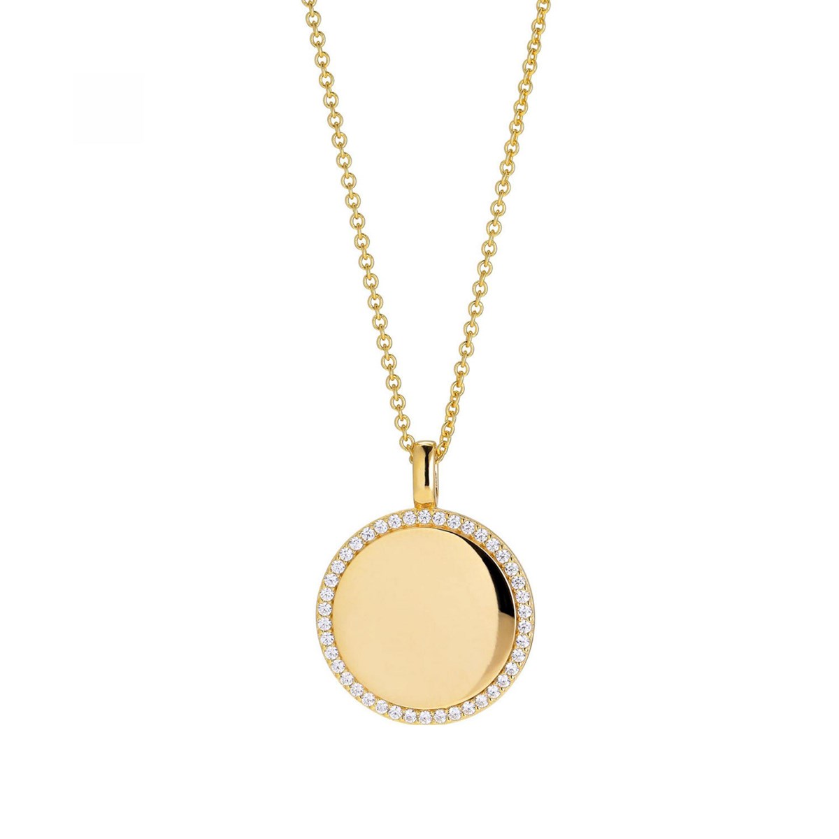 Collier Sif Jakobs FOLLINA GRANDEmedaille à graver sertie oxydes