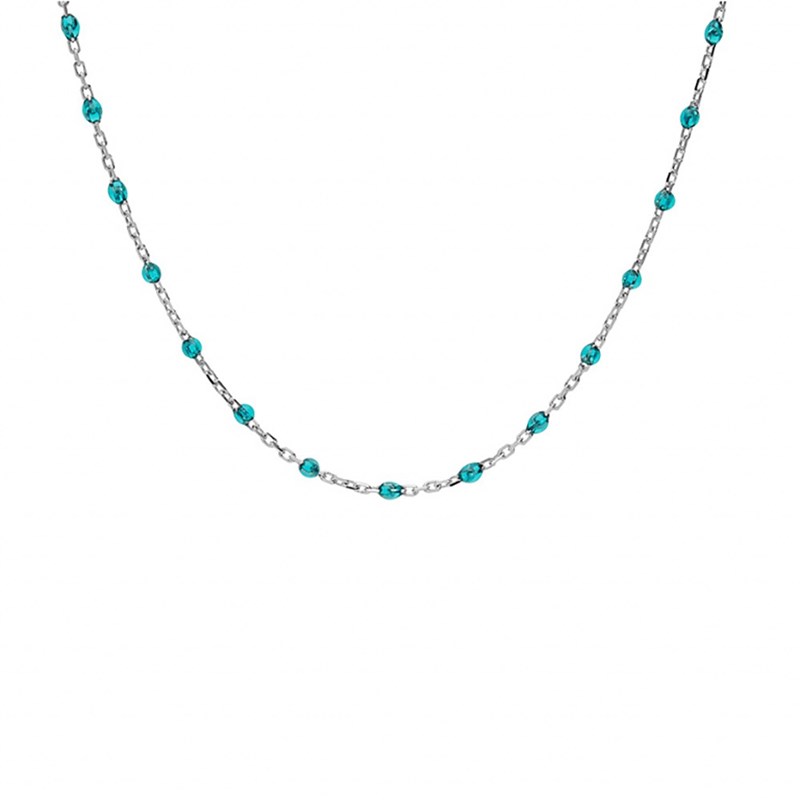 Collier argent - Olives bleues