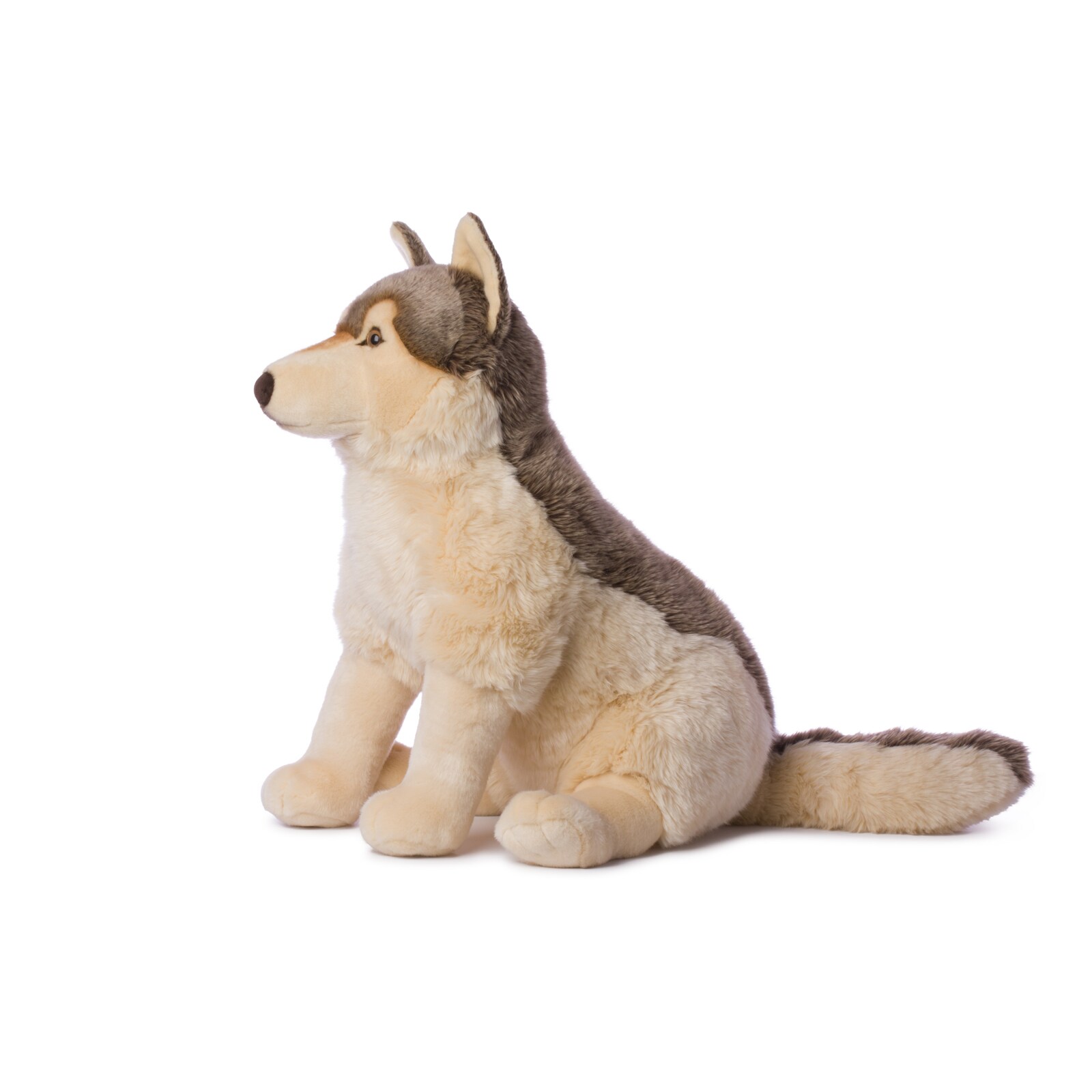 WWF - Plüschtier - Wolf (sitzend, 70cm) lebensecht Kuscheltier Stofftier Plüschfigur