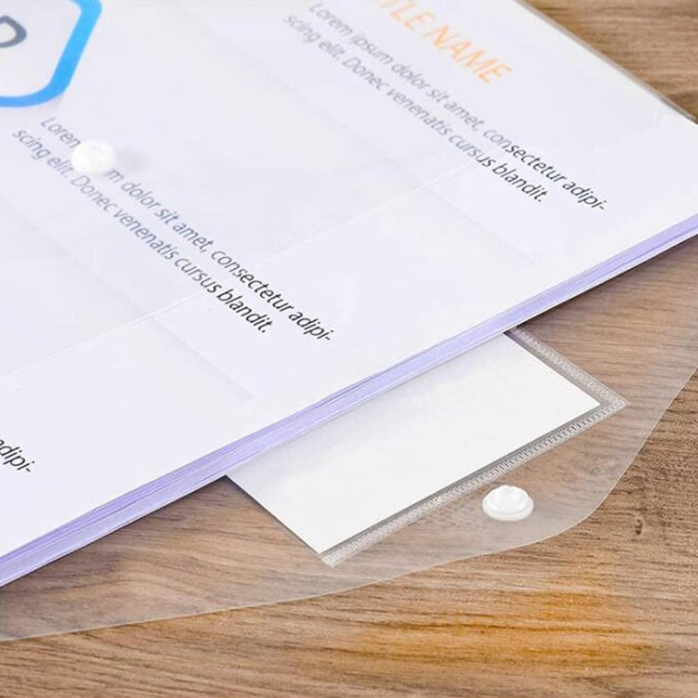 (10er Set) A4 Dokumententasche Druckknopf Pendenzen Mappe mit Visitenkarten Fenster - Transparent