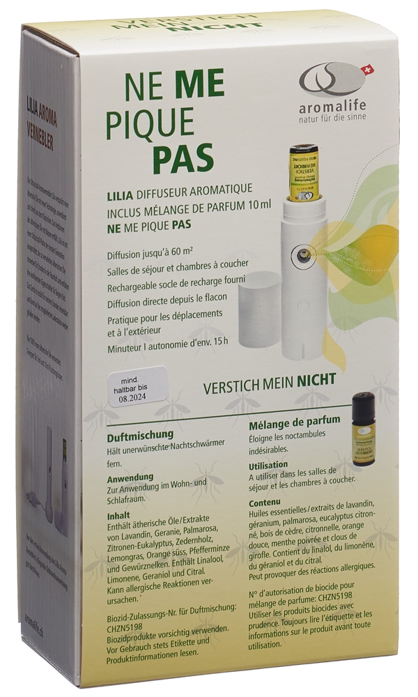 Aromalife Lilia weiss Vernebler mit Duftmischung VerstichMeinNicht 10ml 1 Stk