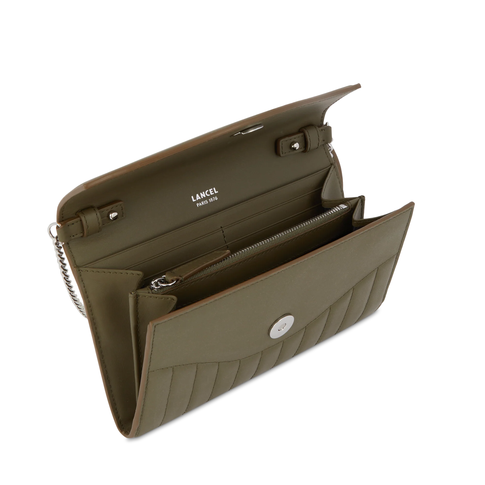 Portefeuille chaîne Rodeo de Lancel-Kaki Fonce