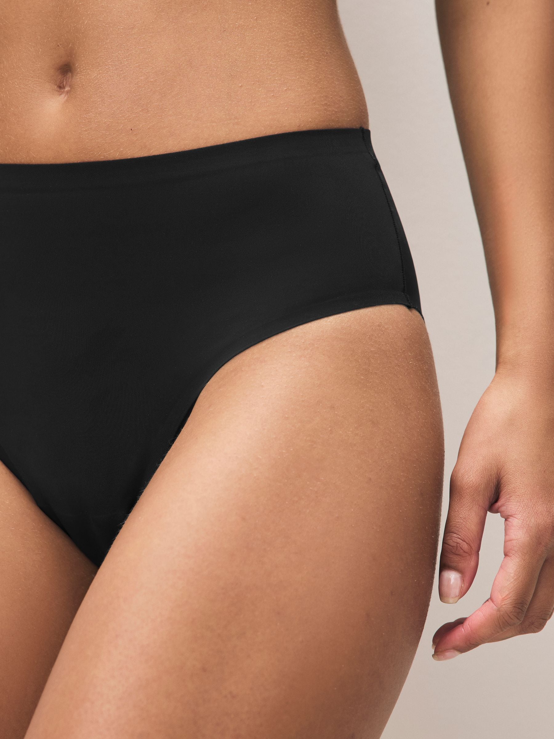 Zwart - Geen zichtbare onderbroeklijn comfortabele slips verpakking van 7