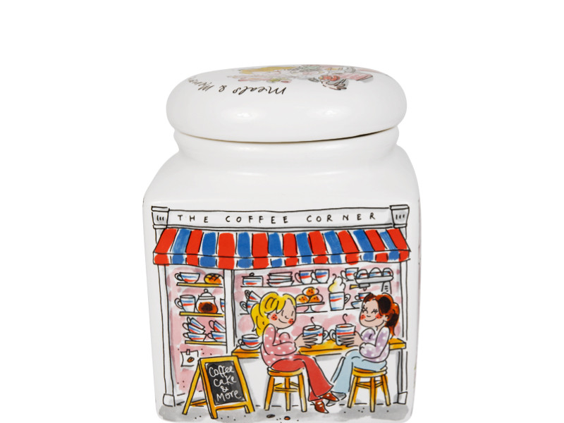 Voorraadpot vierkant 16x20cm Blond Birthday Menu's & Memories