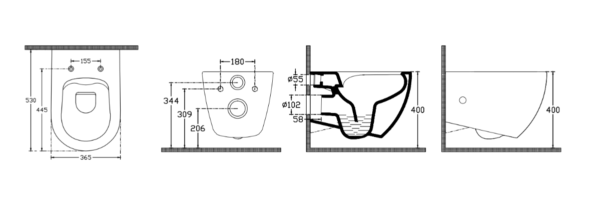 Isvea Infinity toilet met bidet, sensor en softclose zitting antraciet