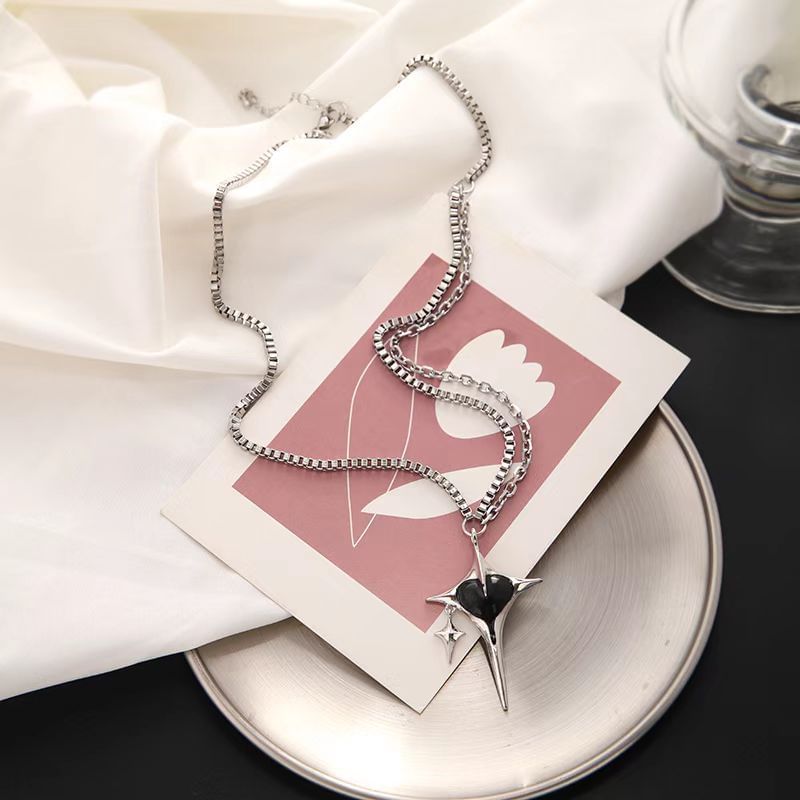 Bolgivy - Ster emaille legering druppel oorbel / hanger ketting