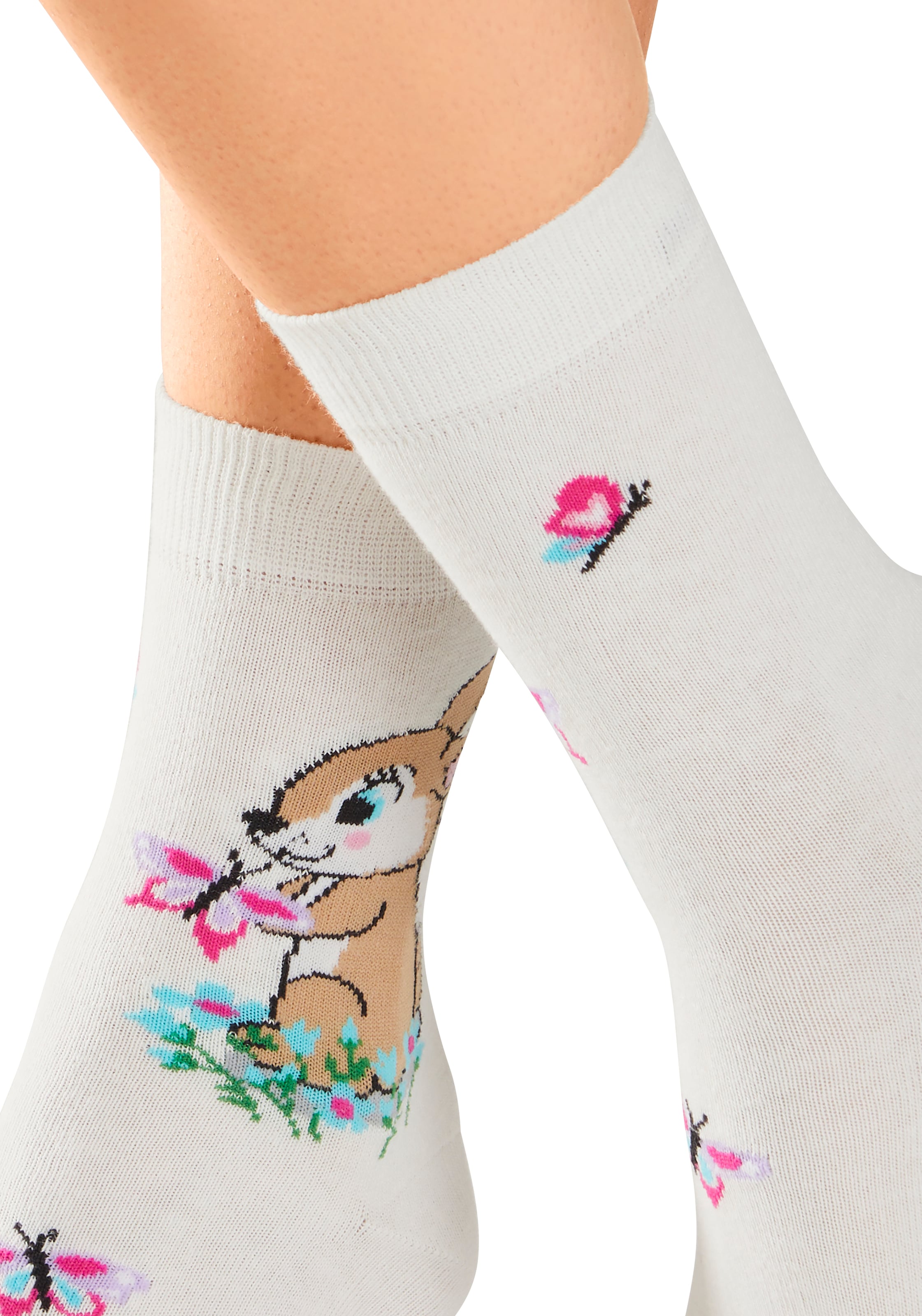 H.I.S Basicsocken Packung, 5 Paar tlg. mit Hasen Motiven