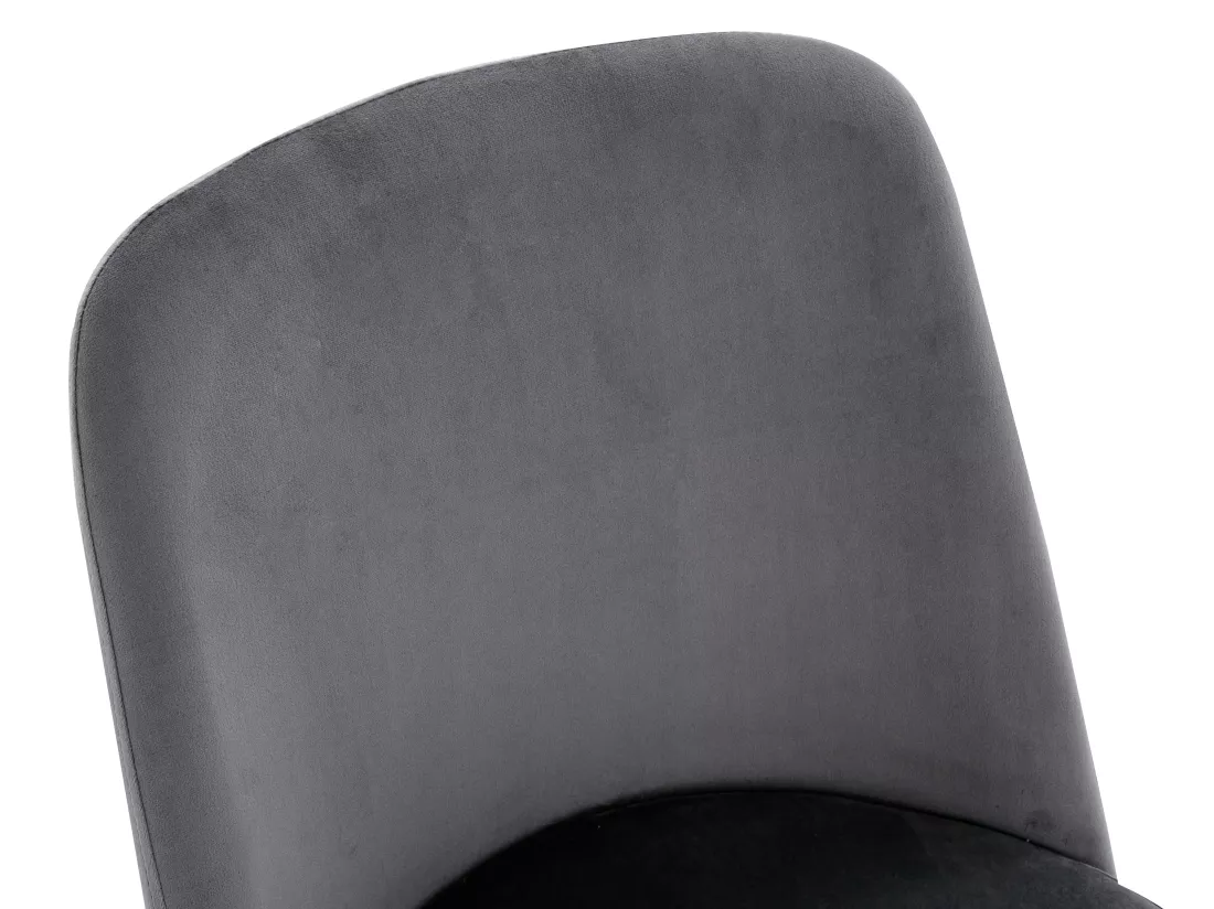 Lot de 2 chaises en velours et métal effet bois - Gris - MINAGRI