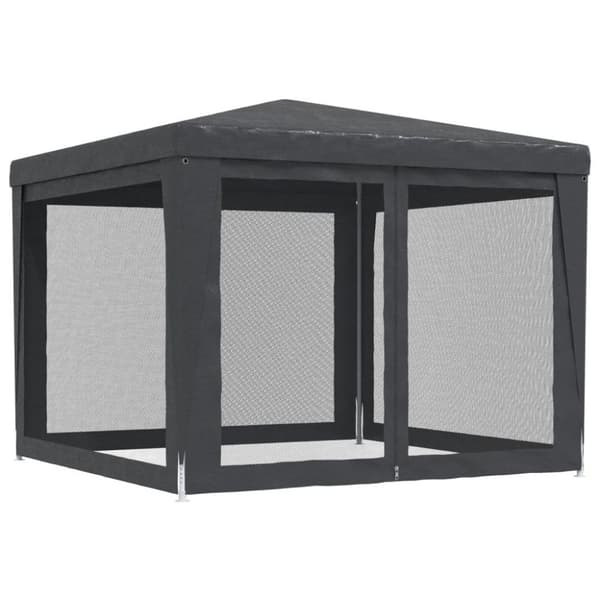 vidaXL Festtelt med 4 sidevegger av netting antrasitt 3x3 m HDPE