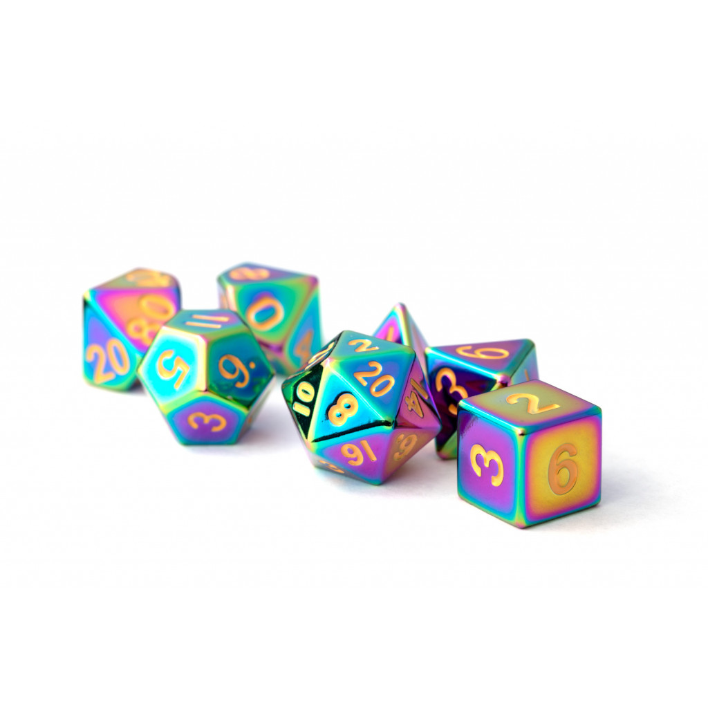 Set de 7 Dés JDR - Couleurs Métalliques