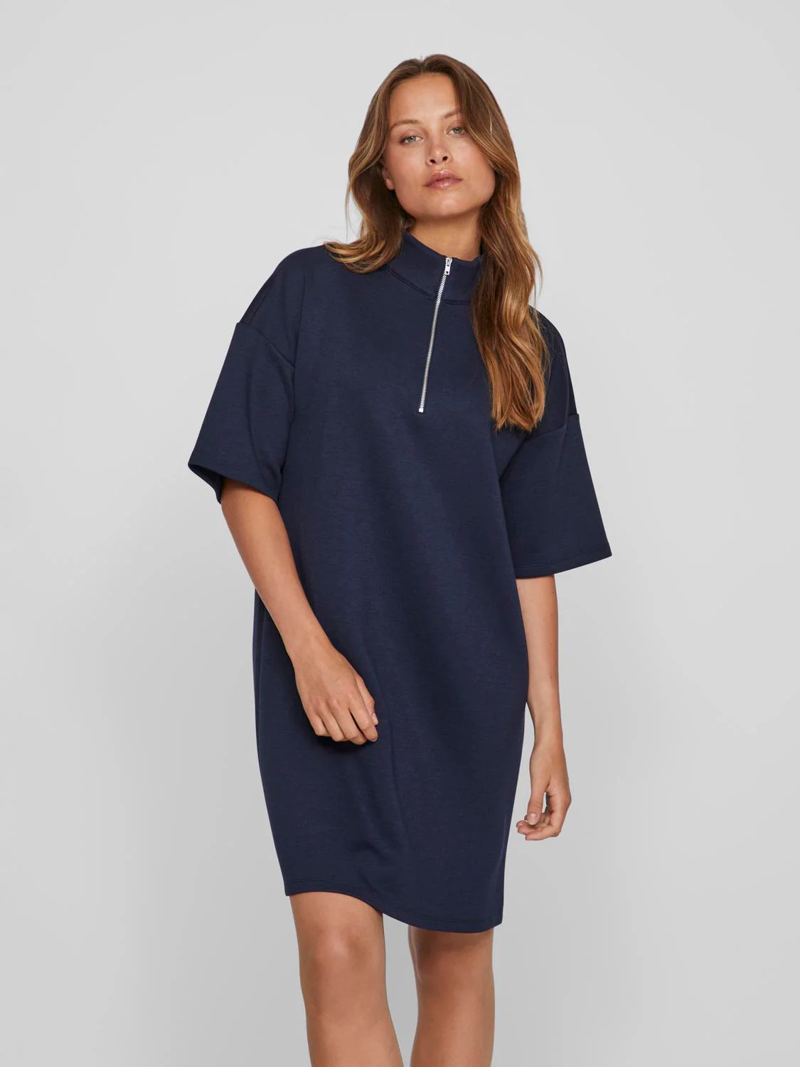 Vila  Visiffi High Neck kort kjole - Navy Blazer
