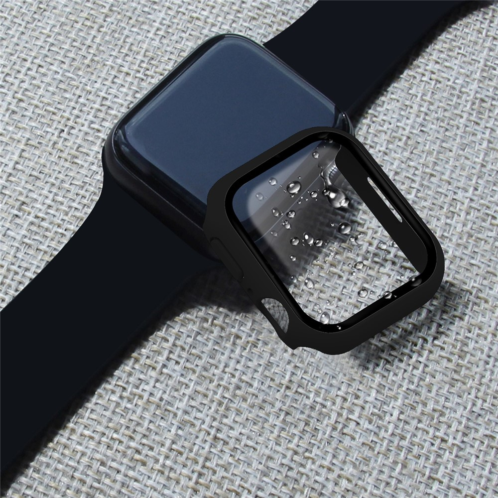 Apple Watch (41mm) Hardcase Bumper Hülle mit Displayschutz - Schwarz