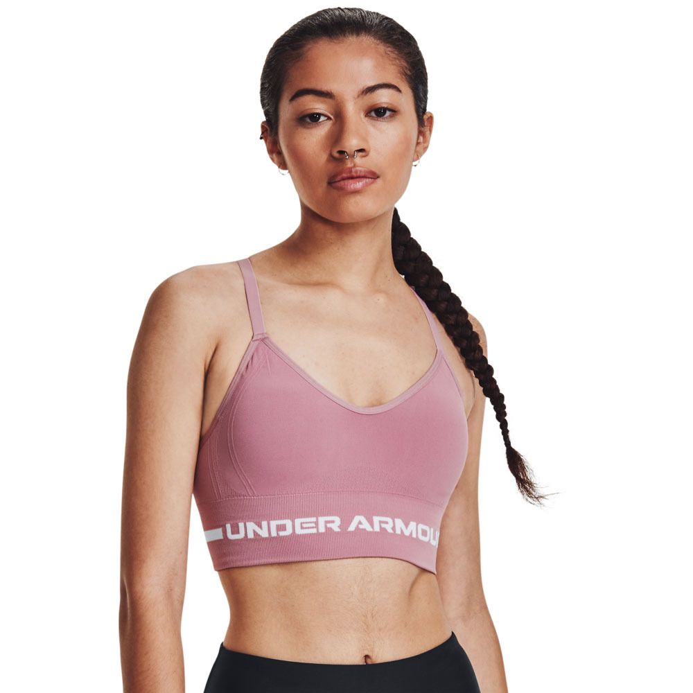 Under Armour SEAMLESS LOW LONG - Brassière Femme rose