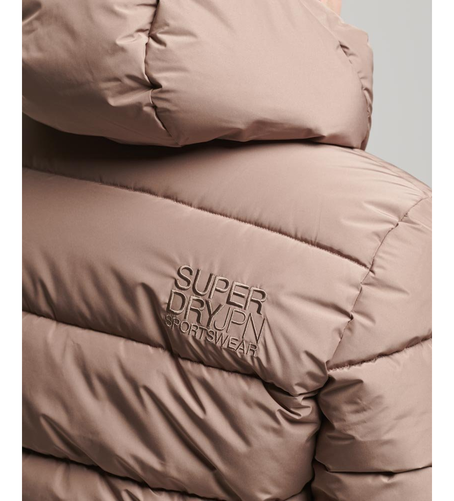 Jaqueta acolchoada Superdry com capuz, bege