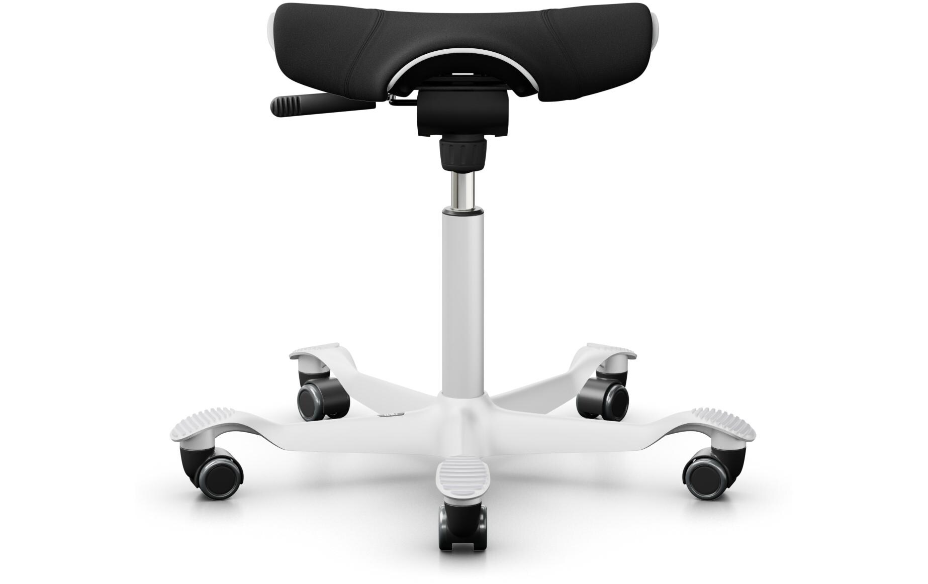 Drehstuhl Capisco Puls 8002 Schwarz / Weiss<br>Klassischer Hocker für Homeoffice oder Büro
