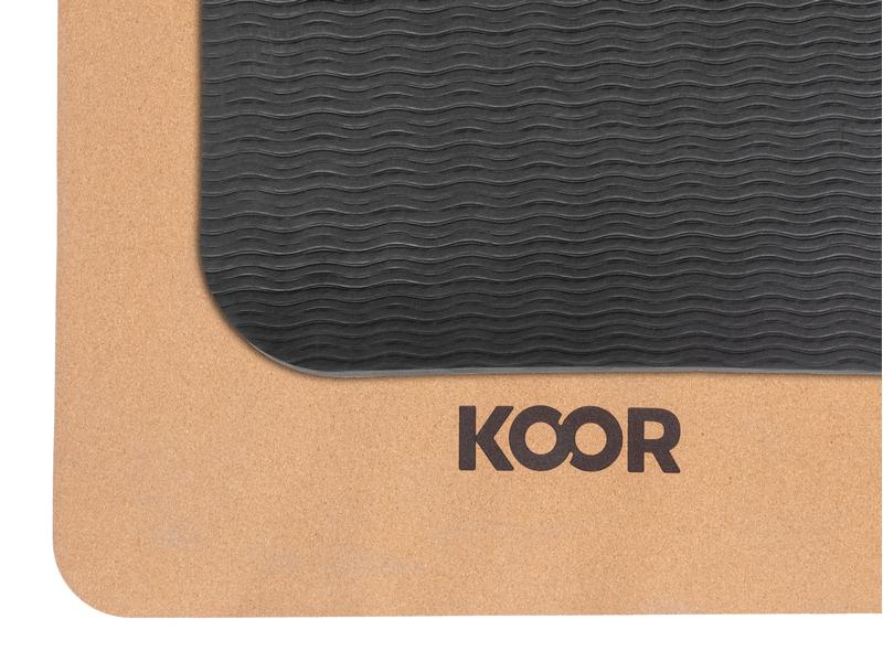KOOR Yogamatte Kork, 183 x 61 x 0.4 cm Nachhaltige und langlebige Trainingsmatte