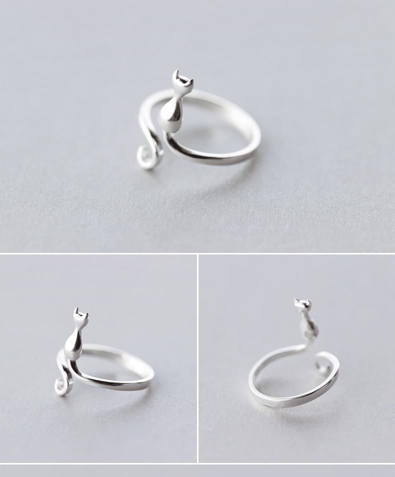 A'ROCH - 925 Sterling Zilveren Kat Open Ring