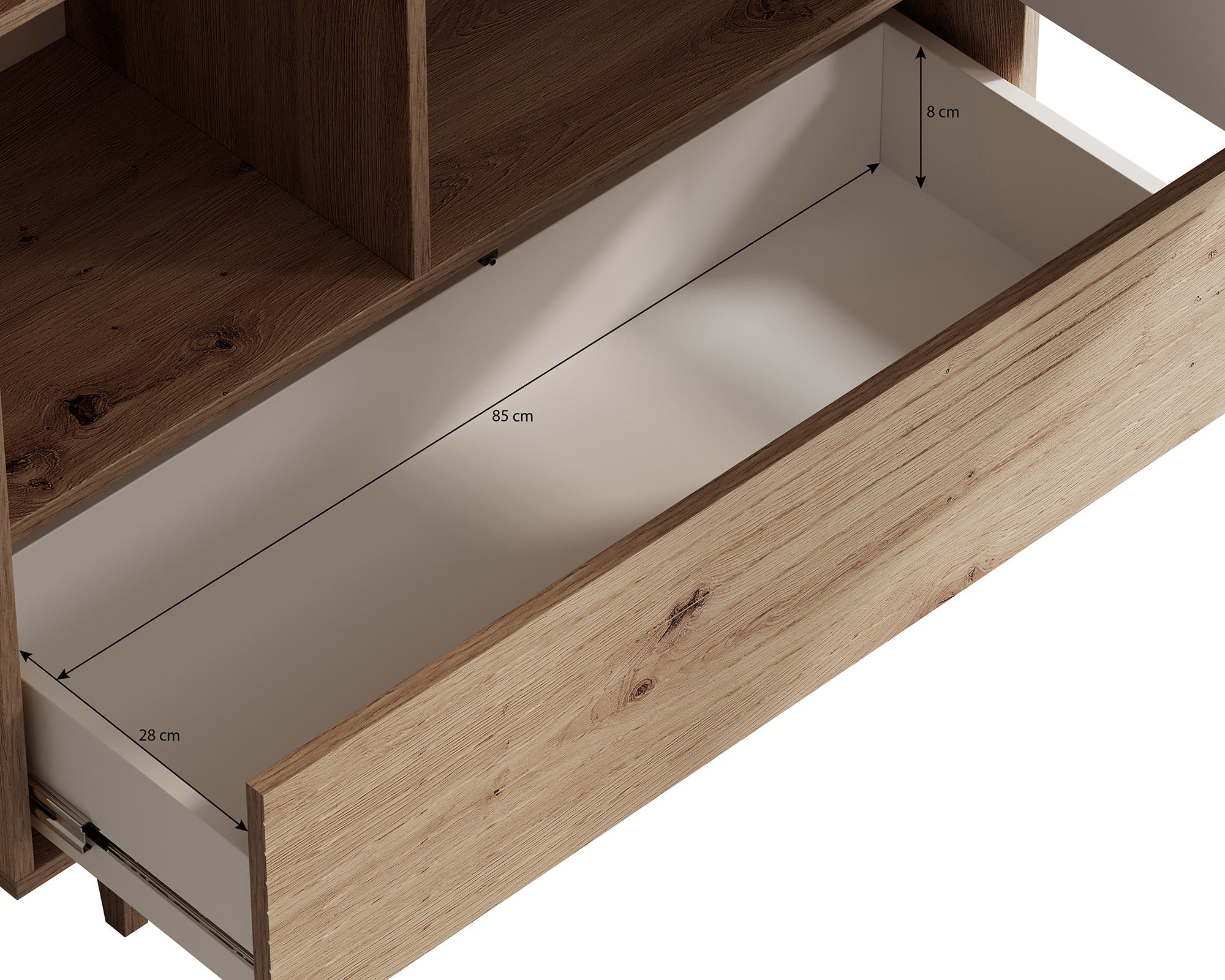 Meubella - Kledingkast Fuzeta - Eiken - 92 cm