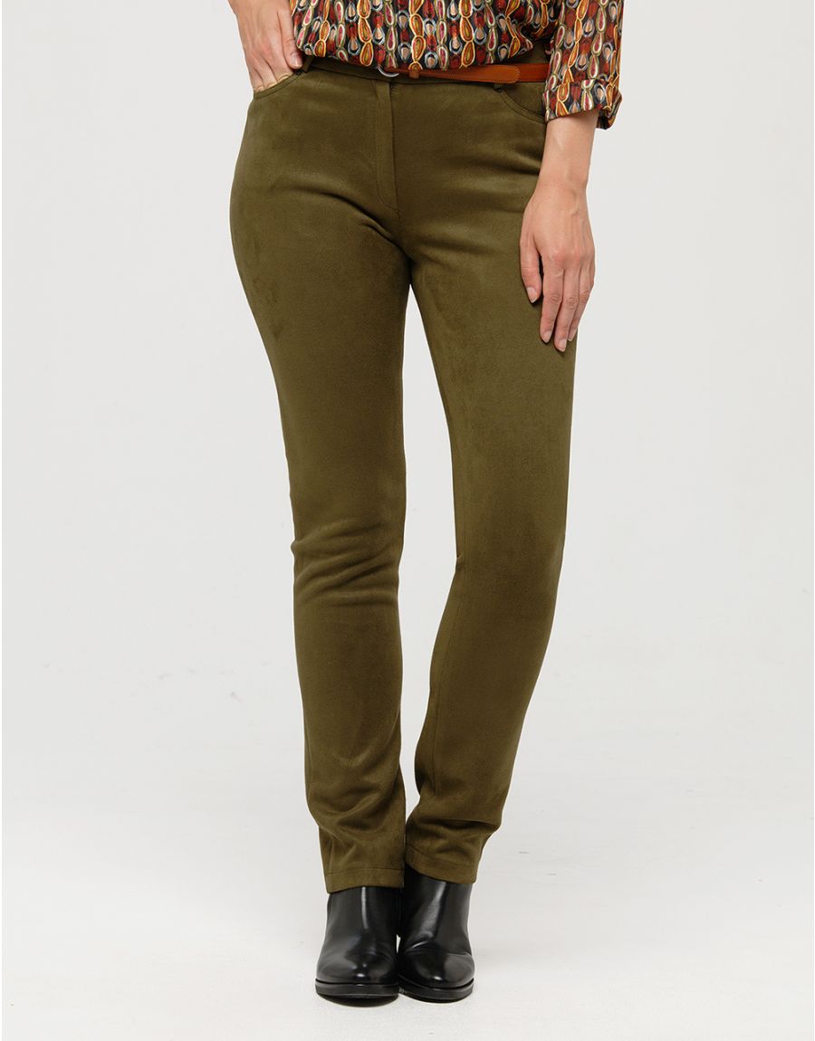 Pantalon suédine kaki