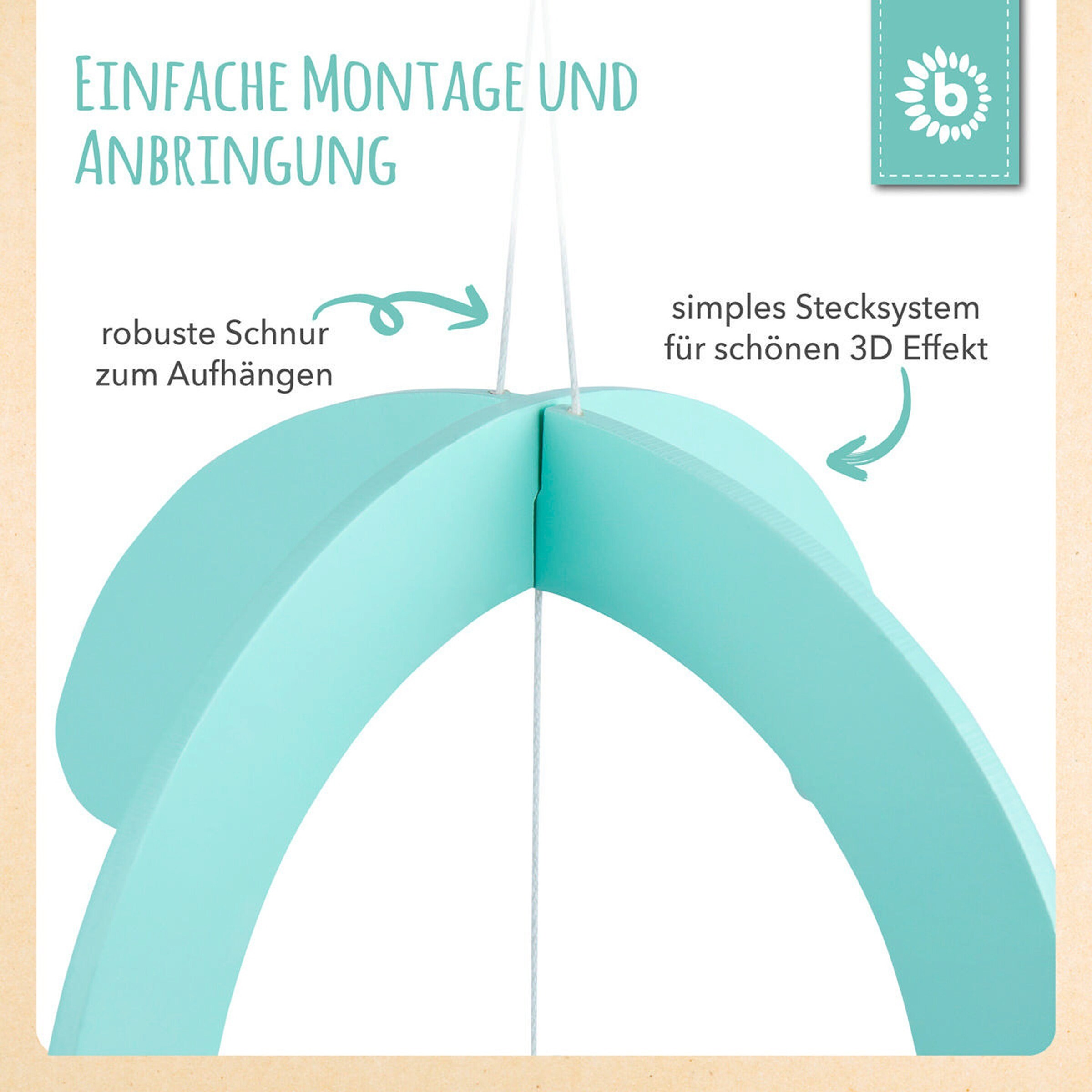 Bieco Mobile Holz Lama - ab Geburt Mehrfarbig