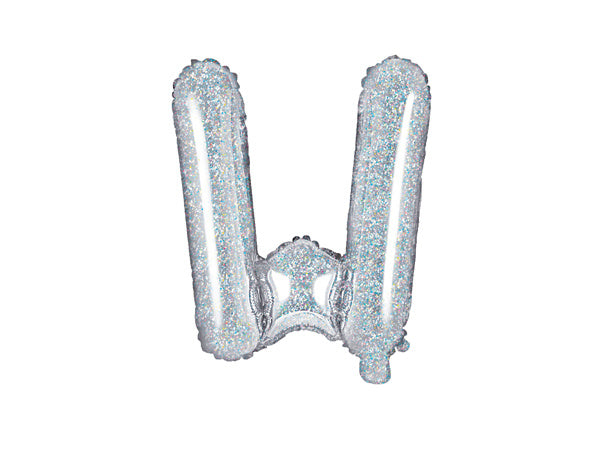 Folie Ballon Letter W Holografisch Leeg 35cm