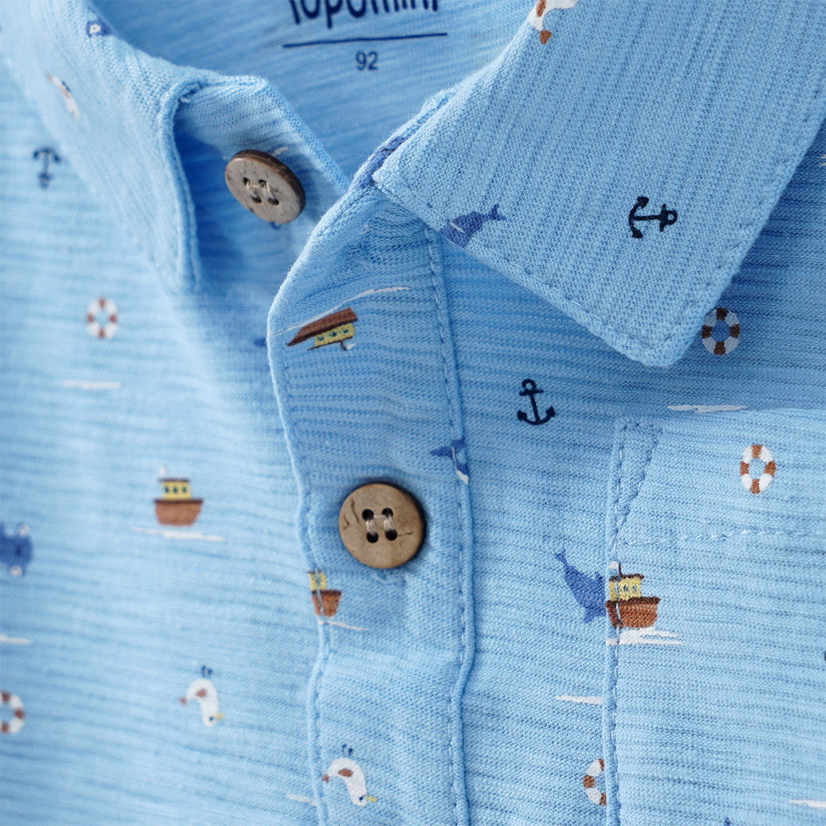 Topomini Baby Poloshirt und Joggingshorts im Set hellblau / dunkelblau