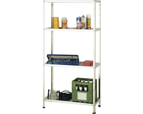 Schulte inhaakstelling, verzinkt, 150x75x30 cm, 4 legborden, draagvermogen 180 kg