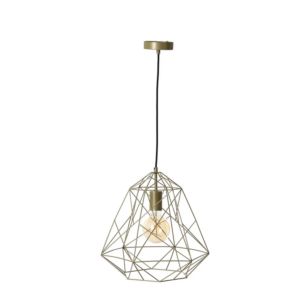 Qazqa hanglampen framework goudkleurig e27