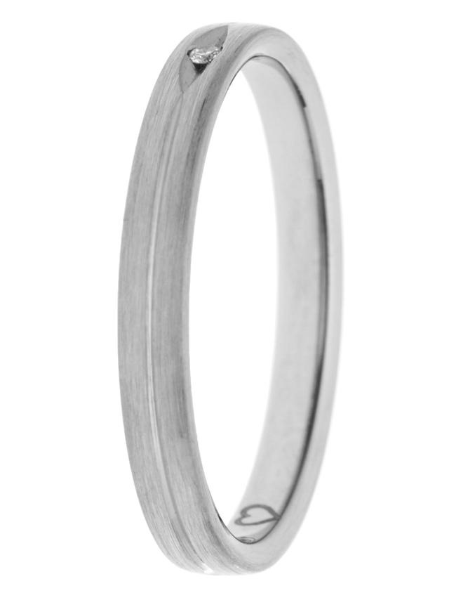 Atelier Kroll Band-Ring, Brillant, Platin 600, eismattiert