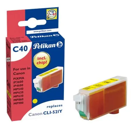 Pelikan Druckerpatrone C40 ersetzt Canon CLI-521, yellow, 9 ml