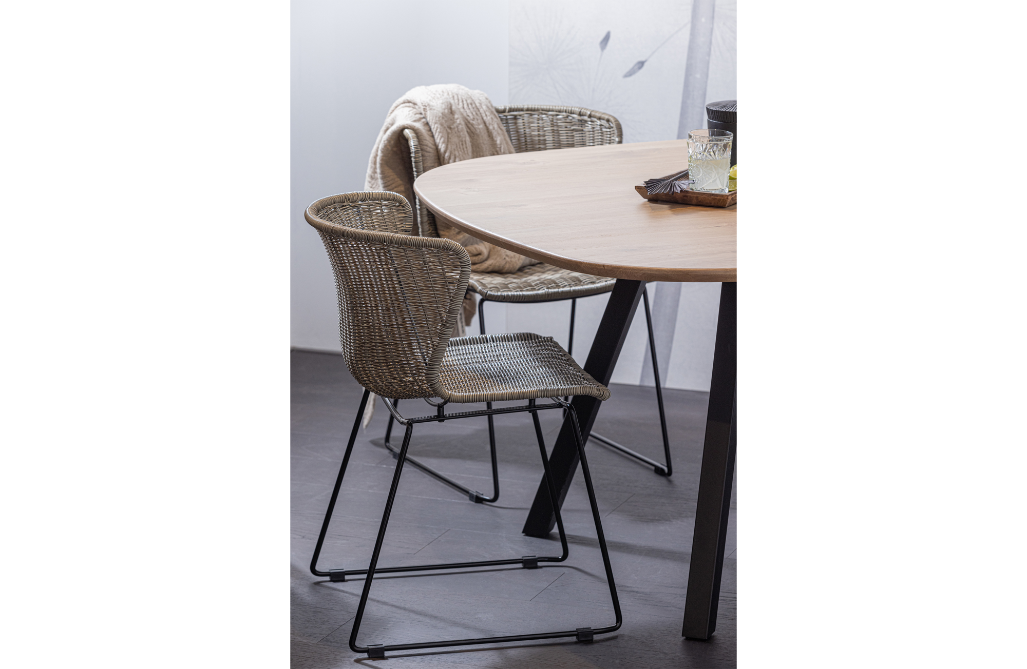 Eettafel Tablo Organische Eiken (fsc) - 2-stand poot zwart