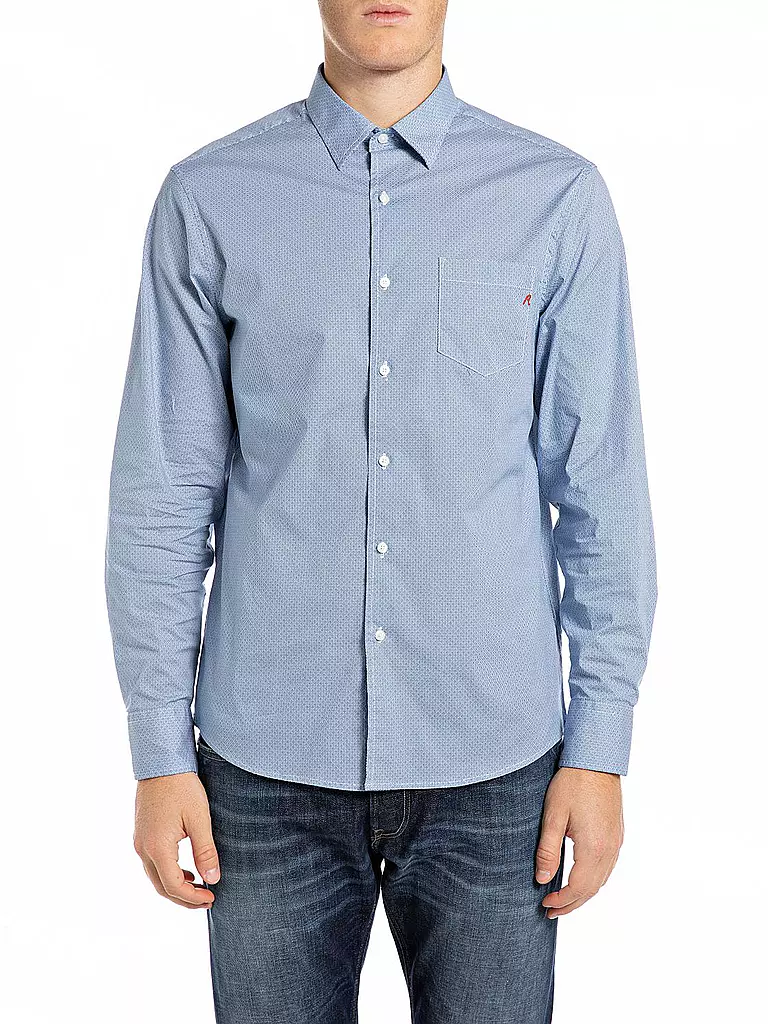 REPLAY Hemd Regular Fit  hellblau