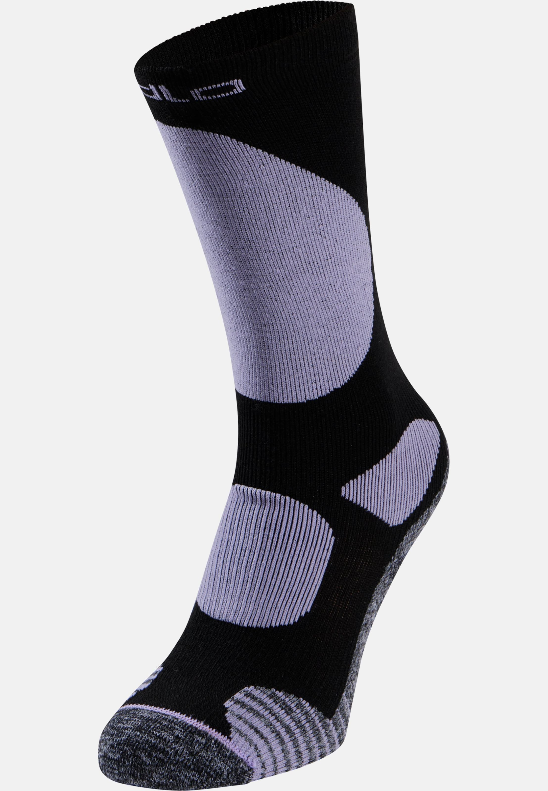 Active Warm Basic-Skisocken für Kinder in black - misty lilac