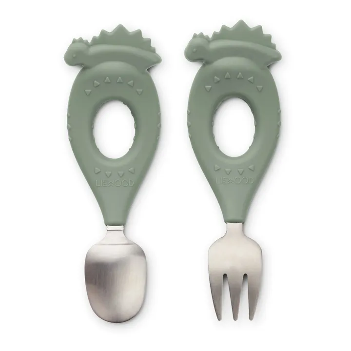 Liewood Couverts Stanley en inox - Set de 2 | Vert