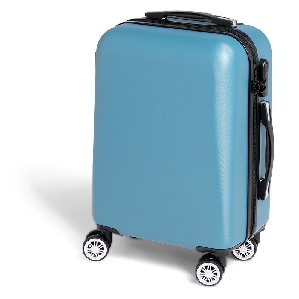 Valise cabine rigide trolley 4 roulettes 37L bleu