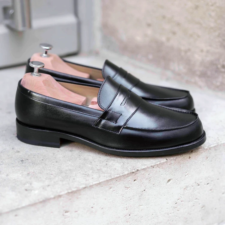 Maker-Mocassin en cuir noir