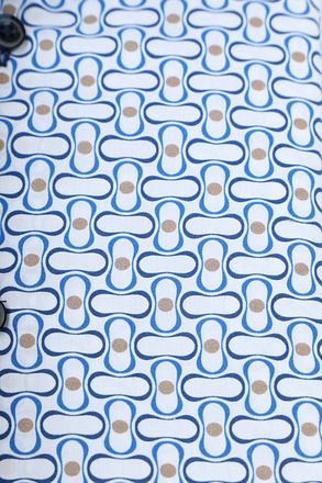 Blue Industry Overhemd Print Blauw 4118.41-WHITE kopen