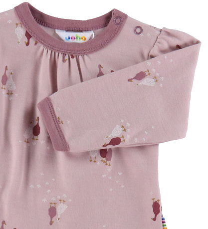 Joha Bluse l/ä - Wolle/Baumwolle - Light Bordeaux m. Gans