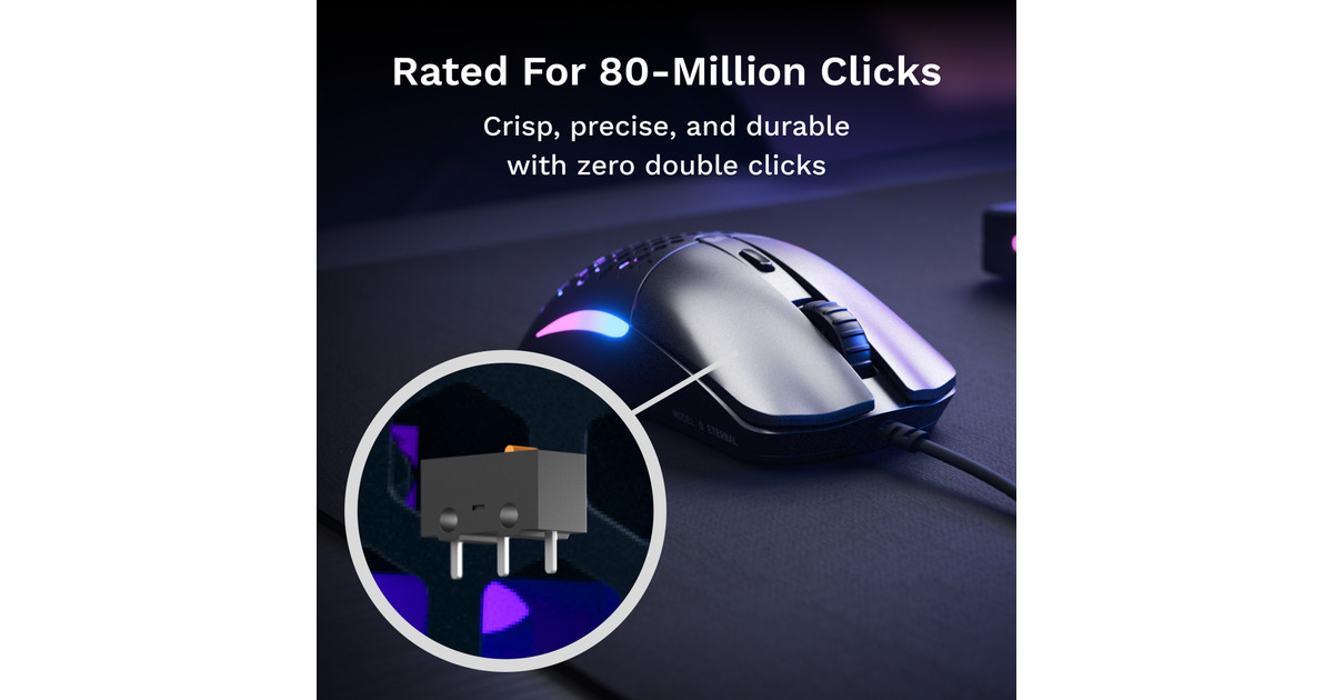 GloriousModel O Eternal gaming muis  (Zwart, 100 - 12.000 DPI, RGB)