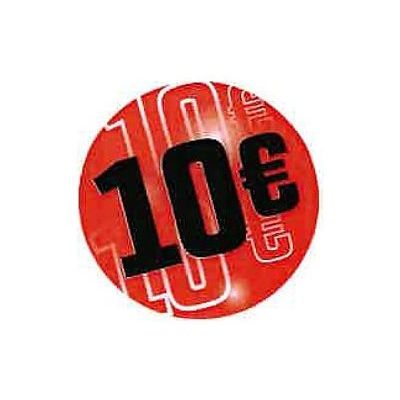 Logistipack - Boîte de 500 étiquettes de signalisation autocollantes - 35 mm (diamètre) - 10 euros - rouge
