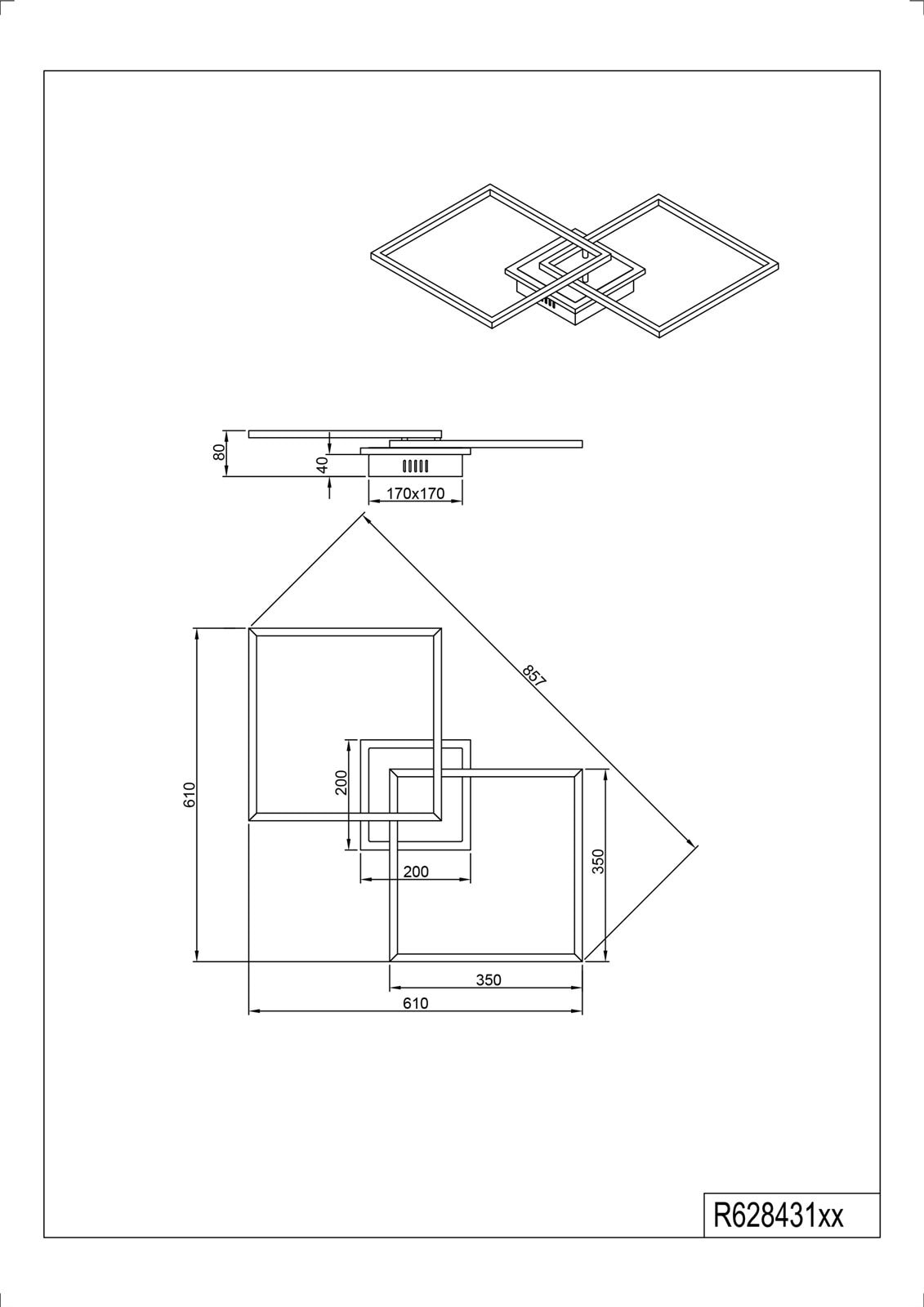 RL LED Deckenlampe ARRIBO schwarz