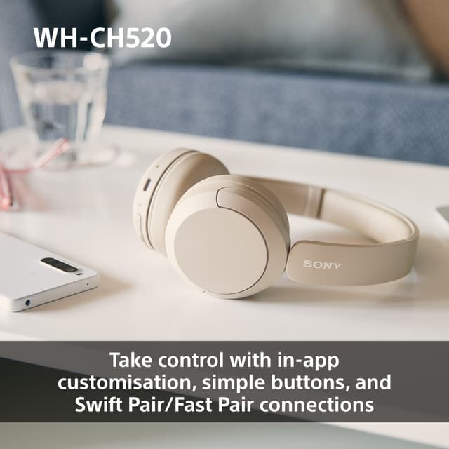 Sony WH-CH520 trådløse on-ear høretelefoner (pink)